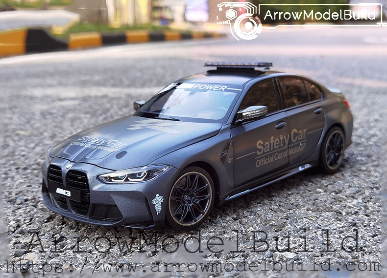 Picture of AeroModelBuild BMW M3 G80 Safety Car Black and Blue Interior with Black Wheels Built & Painted 1/18 Model Kit