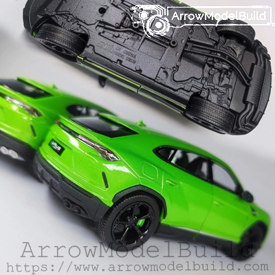 Picture of AeroModelBuild Lamborghini Urus Custom Color (Ithaca Green and Black) Black-Wheeled + Exhaust Version Built & Painted 1/24 Model Kit