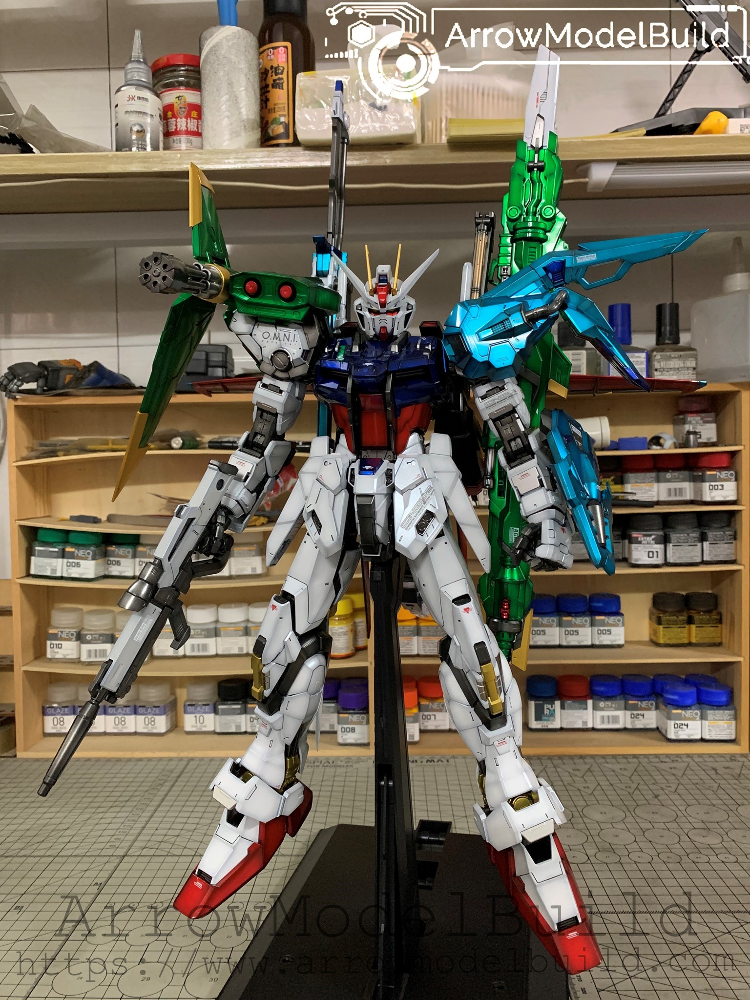 Picture of AeroModelBuild Perfect Strike Gundam (Metal Color) Built & Painted PG 1/60 Model Kit