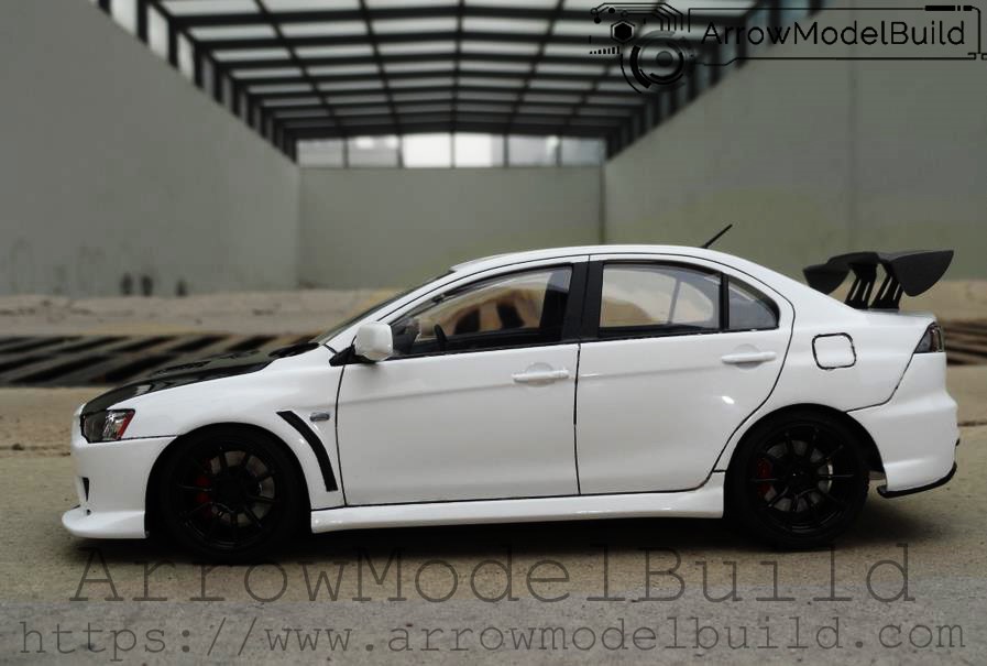 Picture of AeroModelBuild Mitsubishi Lancer Evolution X (White with Black Wheels) Built & Painted 1/24 Model Kit