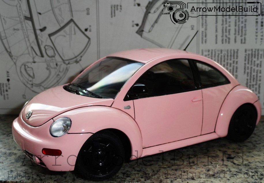 Picture of AeroModelBuild Volkswagen Beetle (Light Blush Pink) Built & Painted 1/24 Model Kit