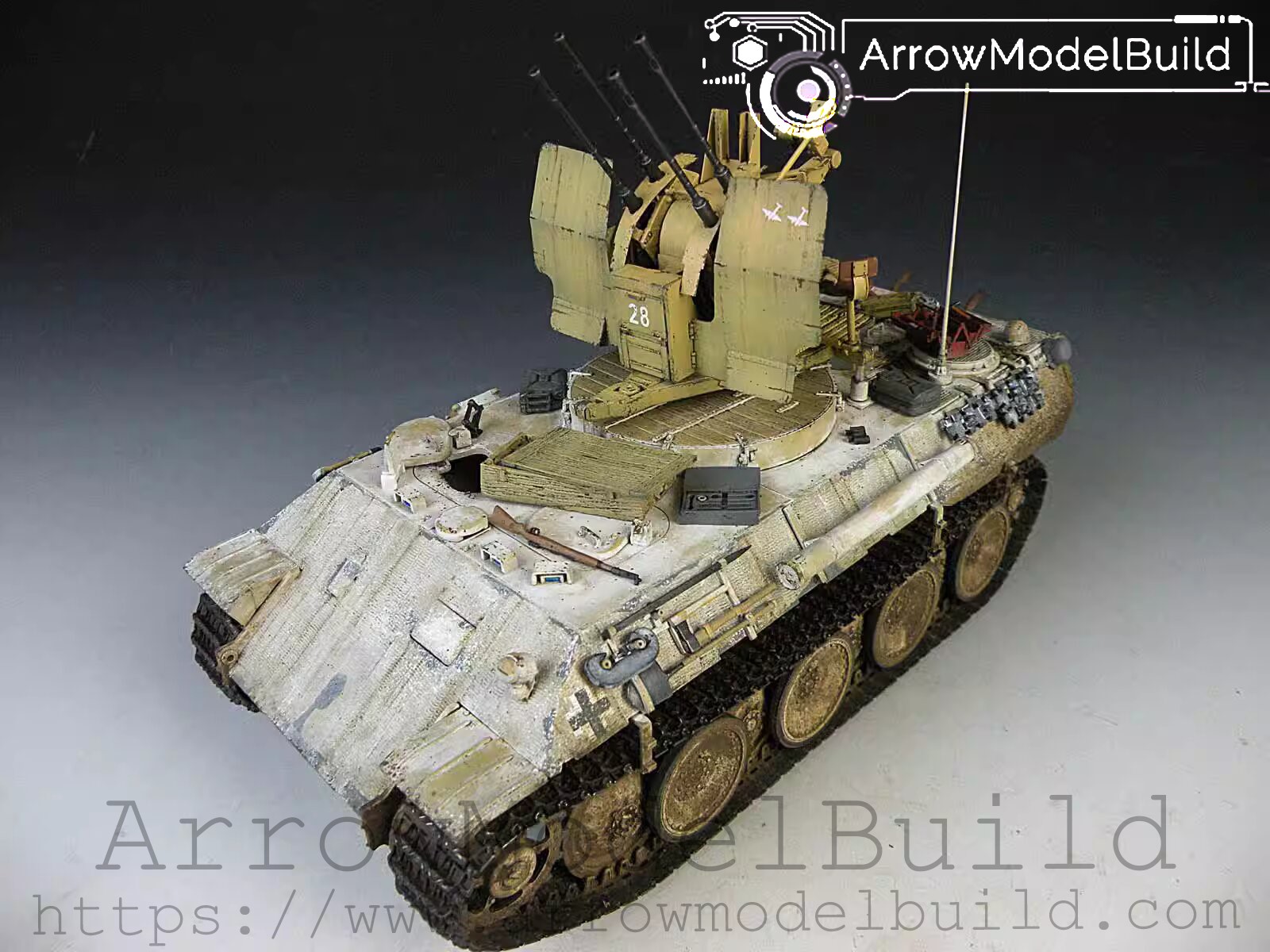Picture of AeroModelBuild Snow Anti-Air Leopard Vehicle Built & Painted 1/35 Model Kit