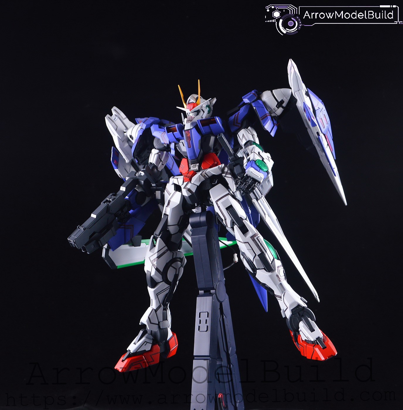 Picture of AeroModelBuild 00R Gundam with LED Set Built & Painted PG 1/60 Model Kit