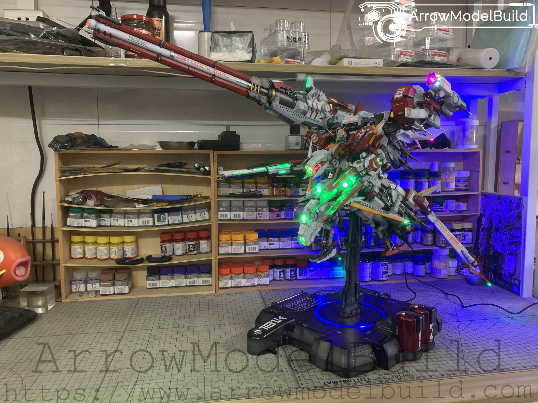 Picture of AeroModelBuild Deep Striker 2.0 Gundam (Custom Red Shaping) Built & Painted PG 1/60 Model Kit