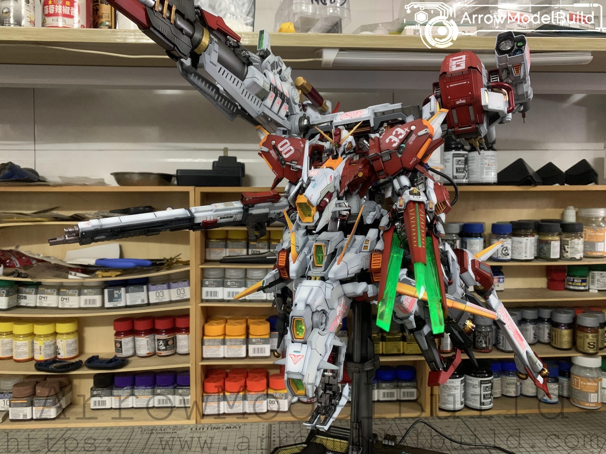 Picture of AeroModelBuild Deep Striker 2.0 Gundam (Custom Red) Built & Painted PG 1/60 Model Kit