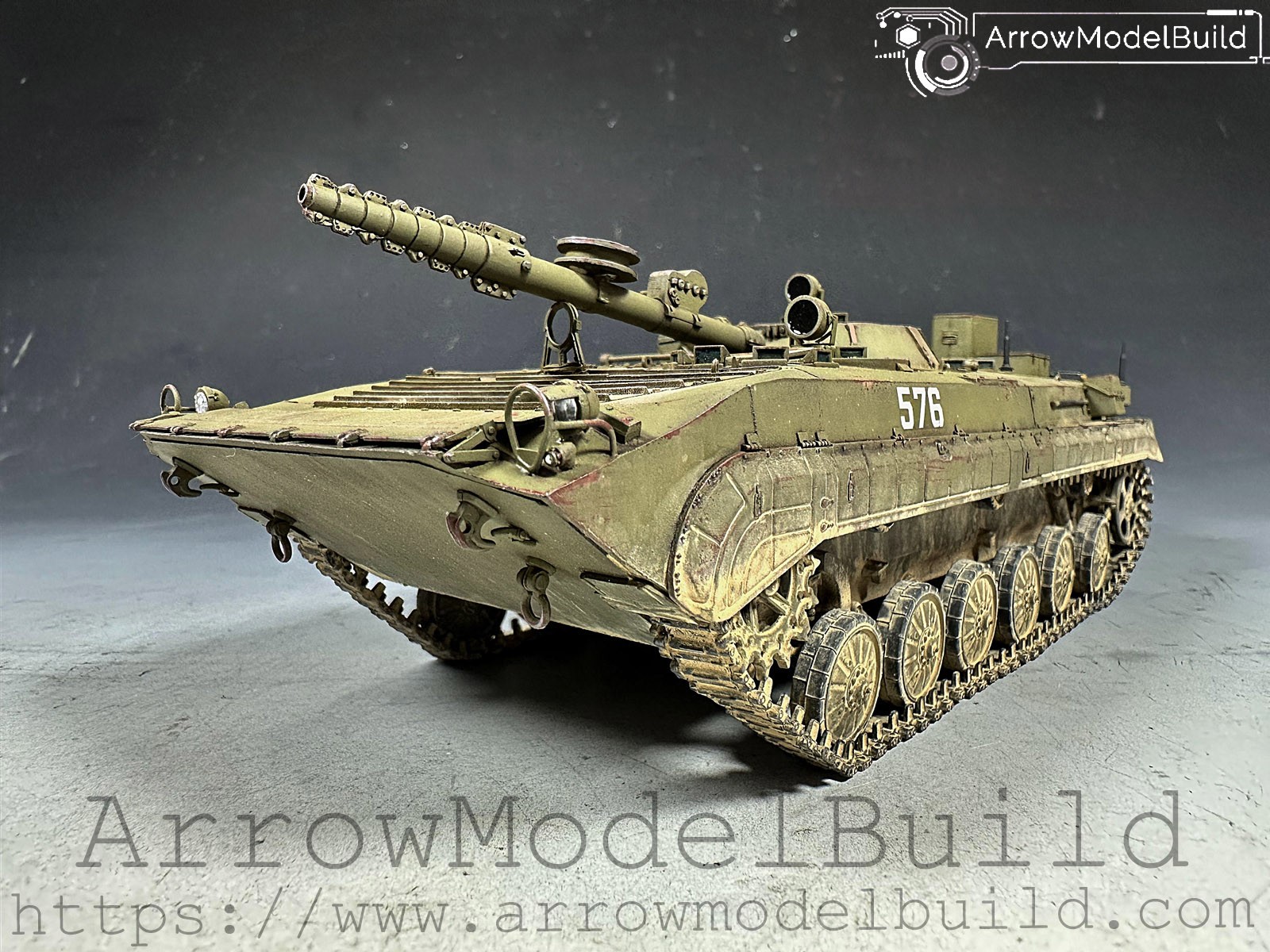 Picture of AeroModelBuild BMP-1Ksh POTOK-2 Military Tank Built & Painted 1/35 Model Kit
