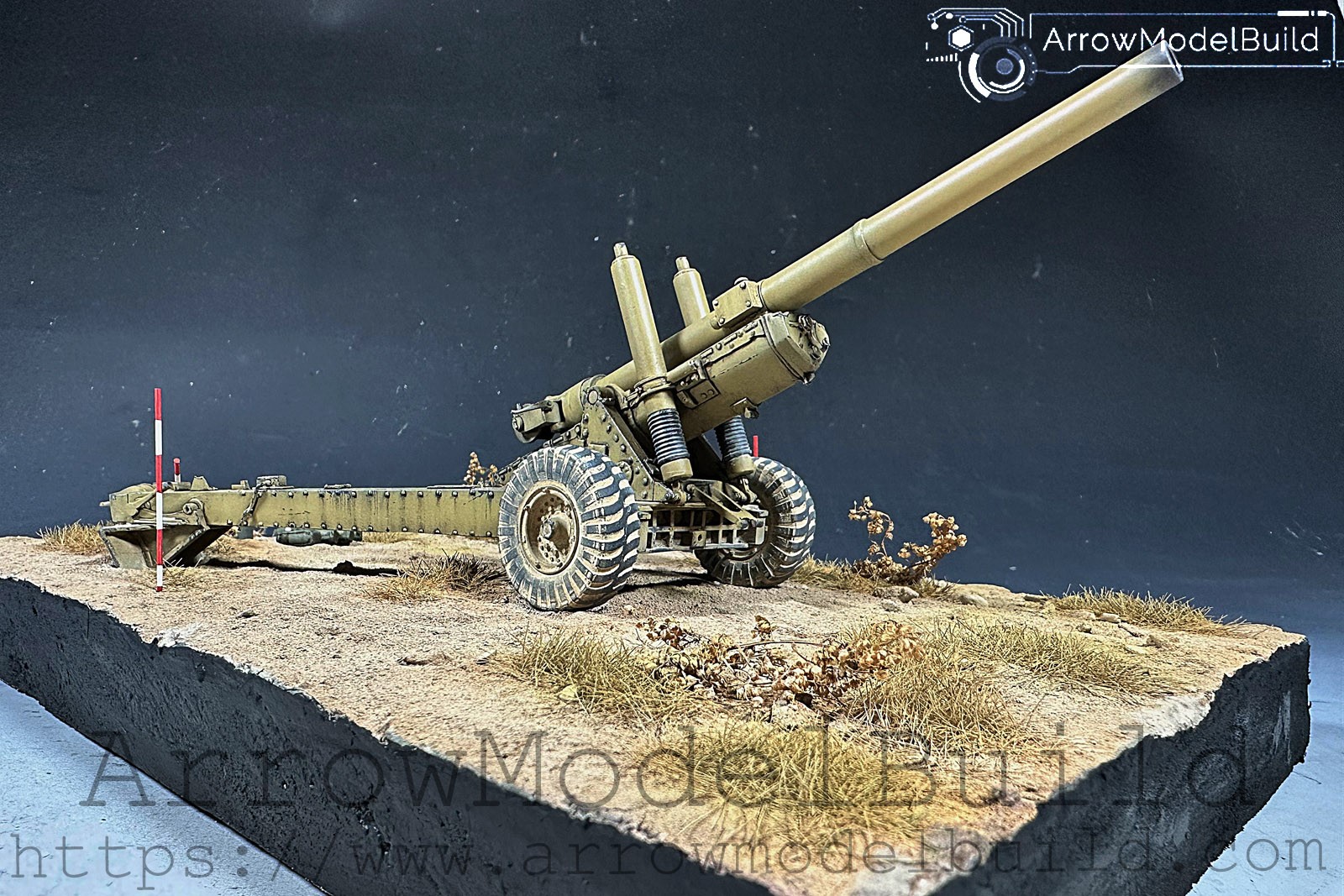 Picture of AeroModelBuild 5.5 Inches Gun Scene Built & Painted 1/35 Model Kit
