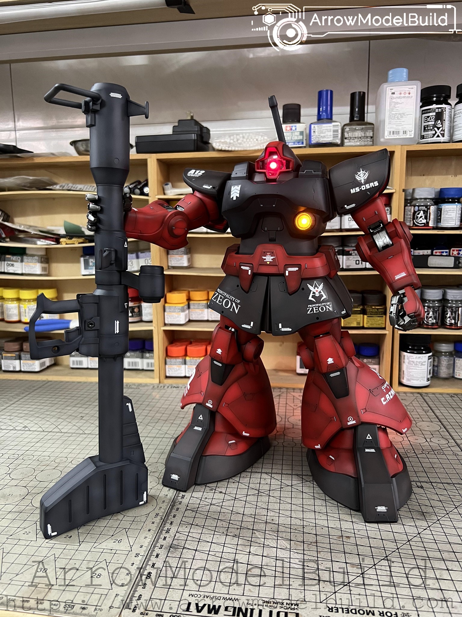 Picture of AeroModelBuild Char Zaku (Colouring) Gundam Built & Painted PG 1/60 Model Kit