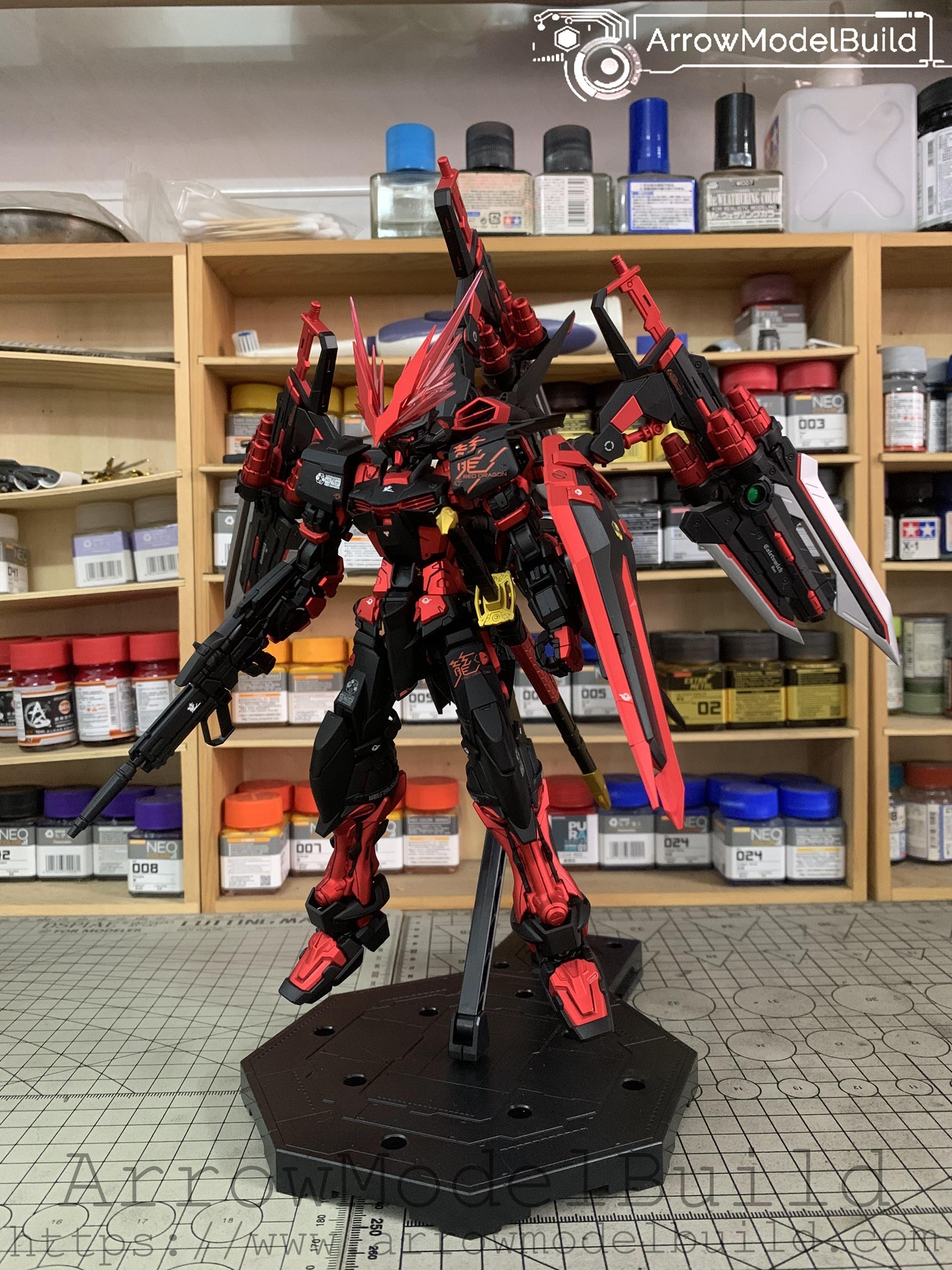 Picture of AeroModelBuild Red Dragon Astray Gundam (Black Ver) Built & Painted MG 1/100 Model Kit
