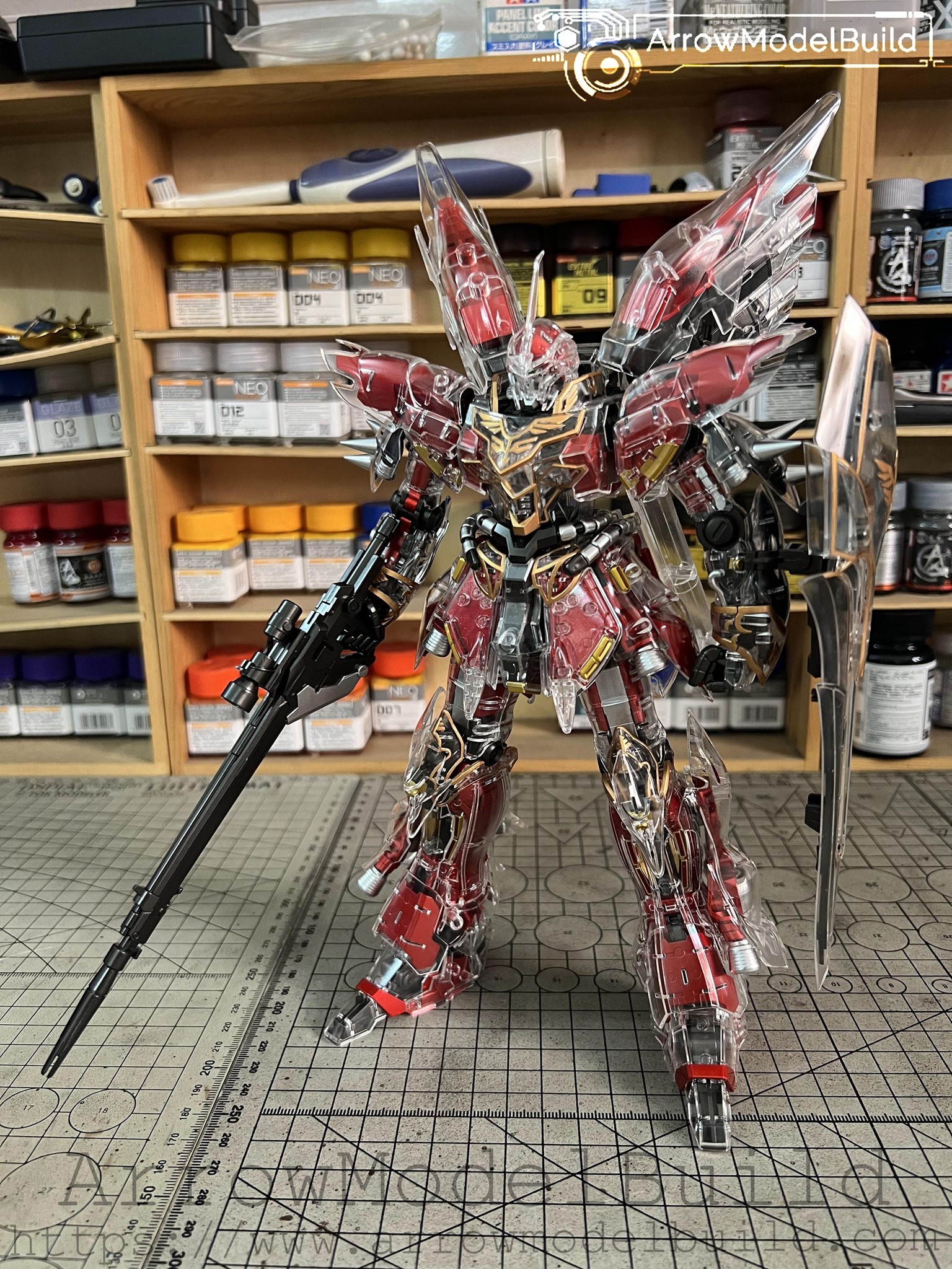 Picture of AeroModelBuild Sinanju (Transparent Version)  Built & Painted MG 1/100 Model Kit