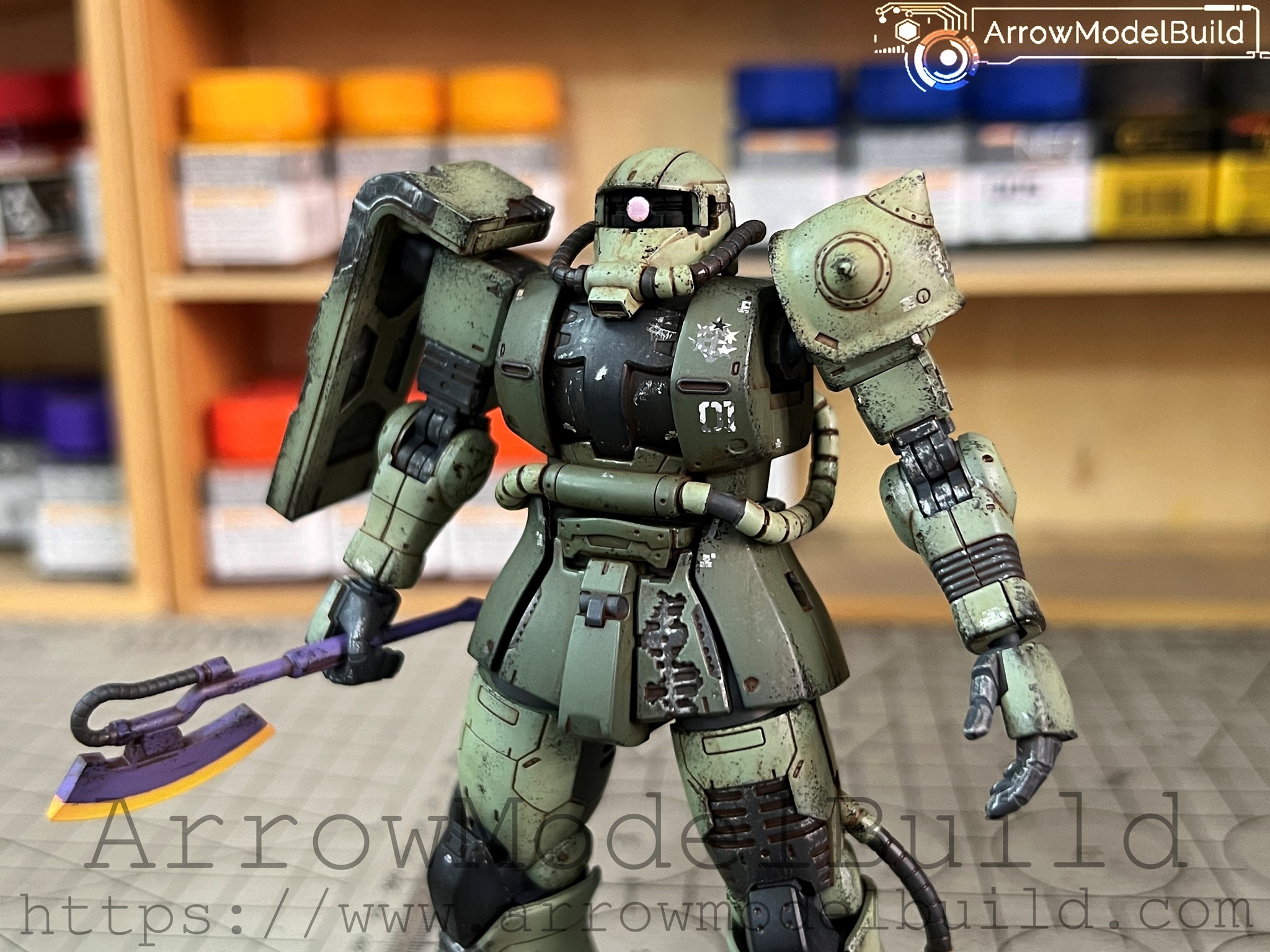 Picture of AeroModelBuild Cucuruz Doan's Zaku (Shaping) Built & Painted HG 1/144 Model Kit