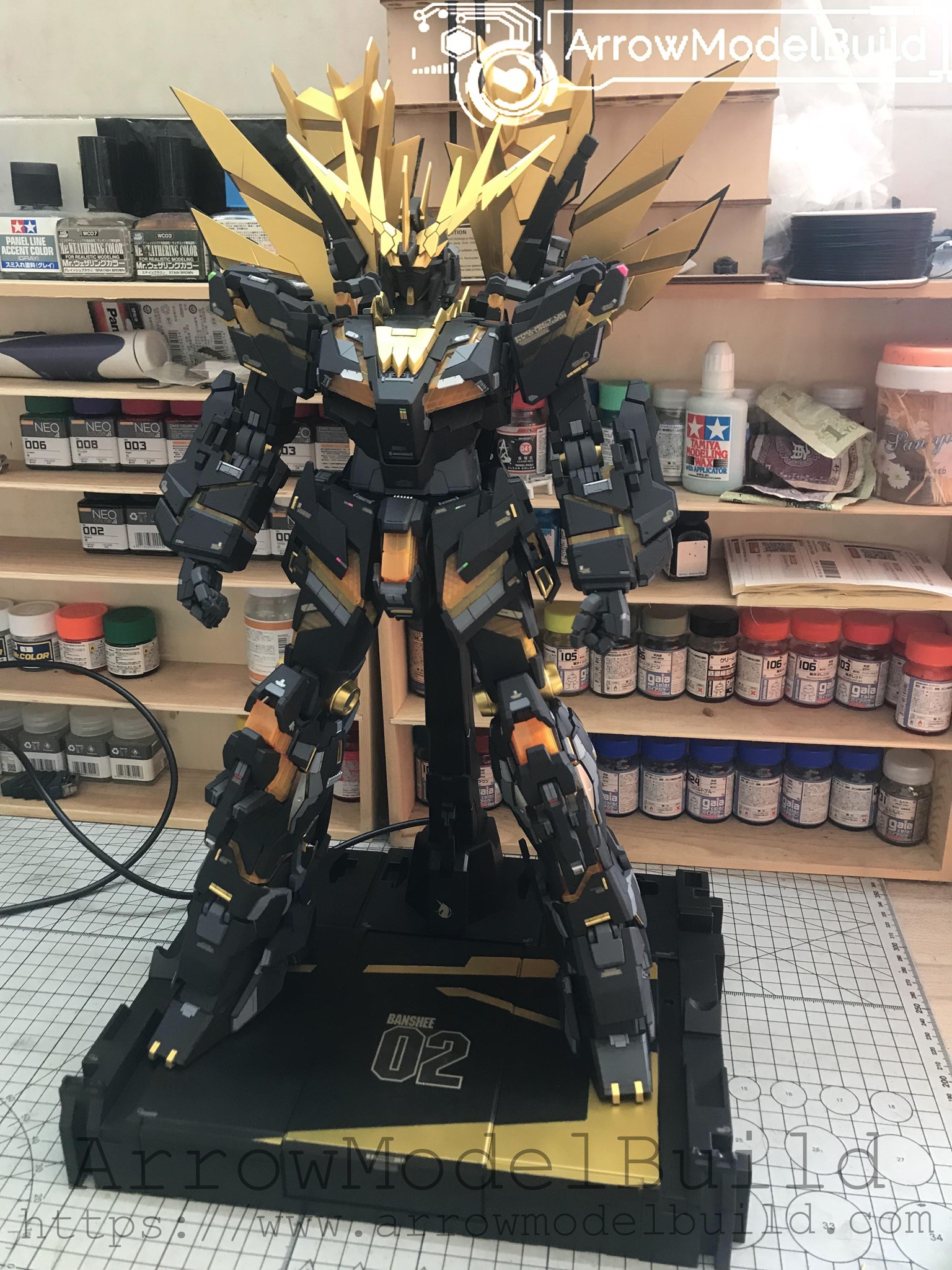 Picture of AeroModelBuild Gundam Banshee Noir with Three Shield and Tail Set - Custom Listing