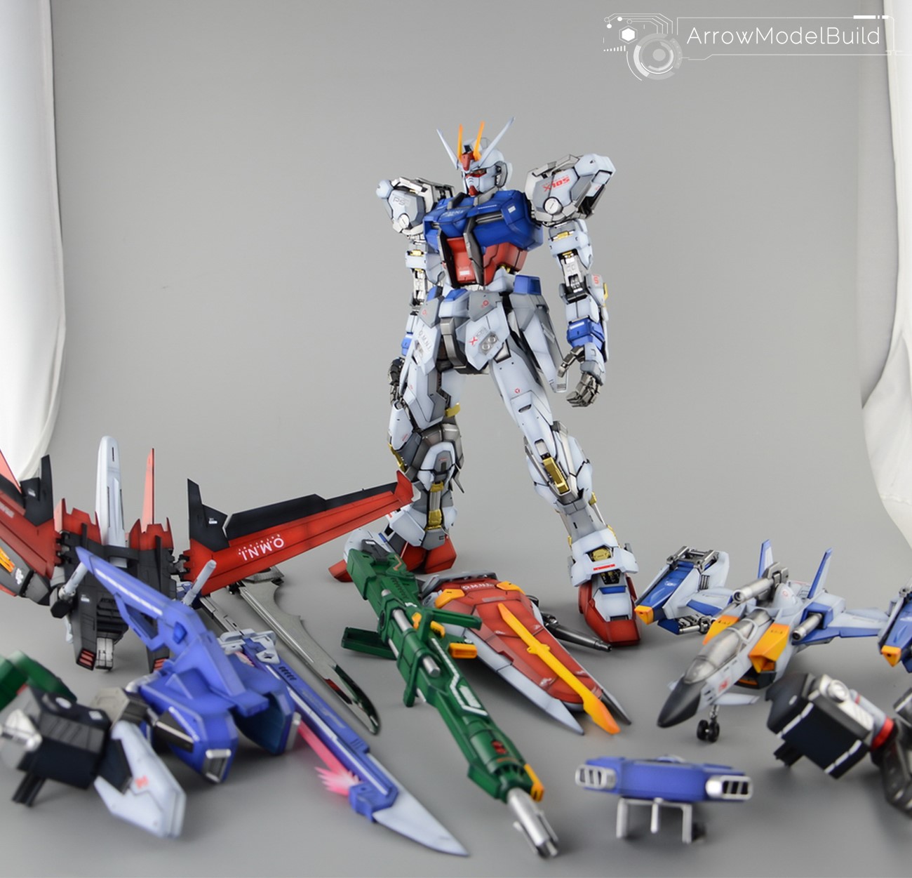 Picture of AeroModelBuild Perfect Strike Gundam & Sky Grasper Built & Painted PG 1/60 Model Kit