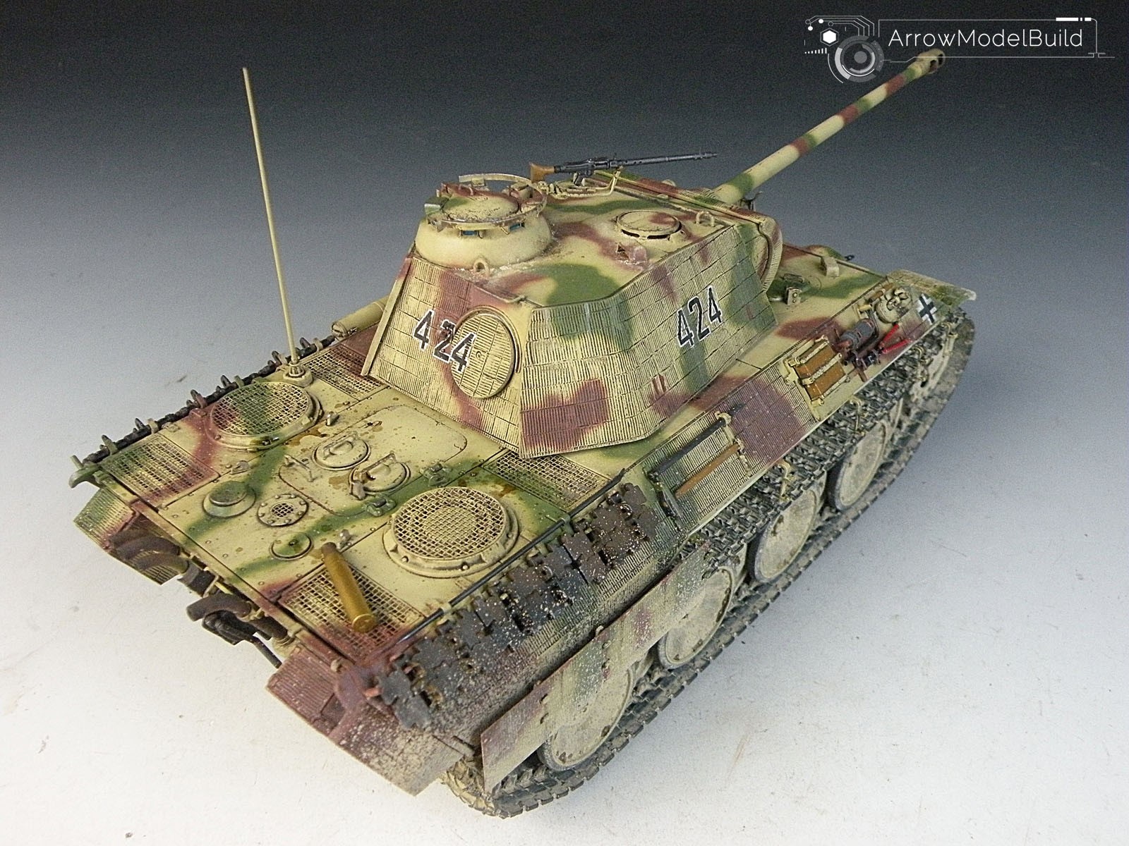 Picture of AeroModelBuild Panther A Tank with Zimmerit Full Interior) Built & Painted 1/35 Model Kit