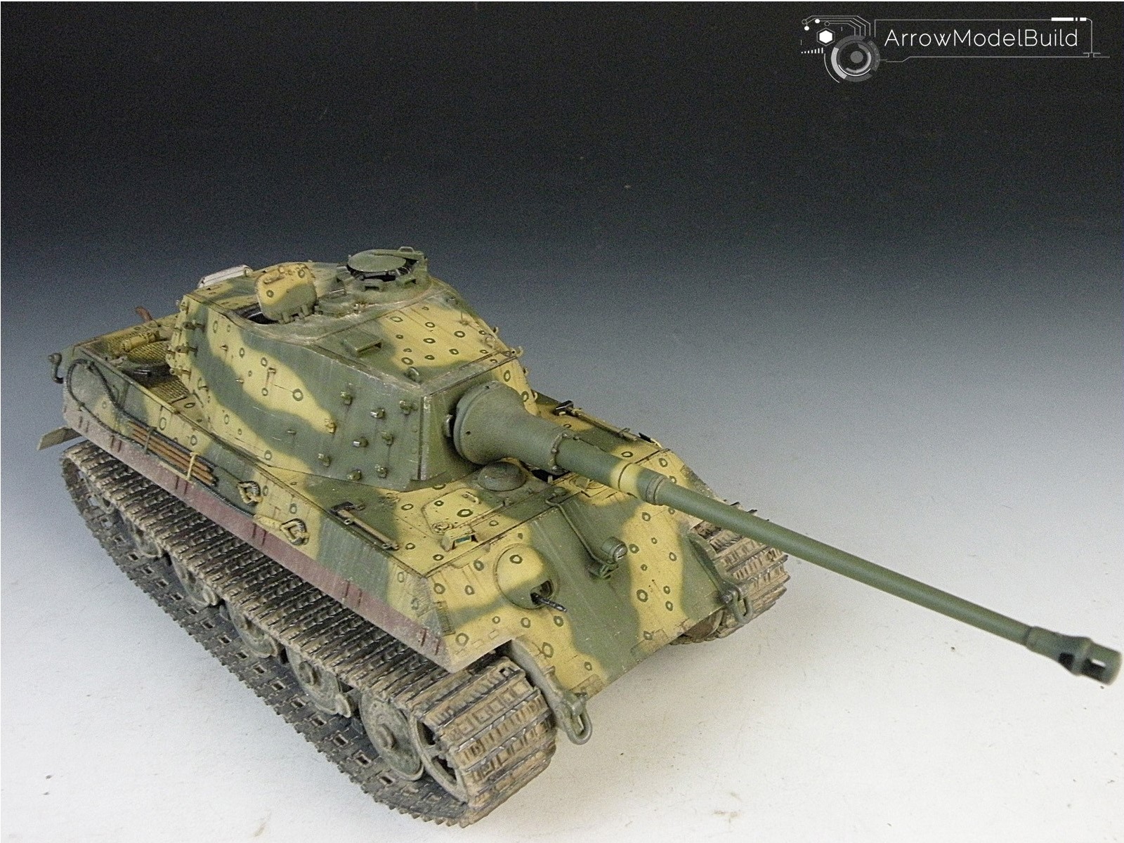 Picture of AeroModelBuild King Tiger Octopus Pattern Camouflage Tank Built & Painted 1/35 Model Kit