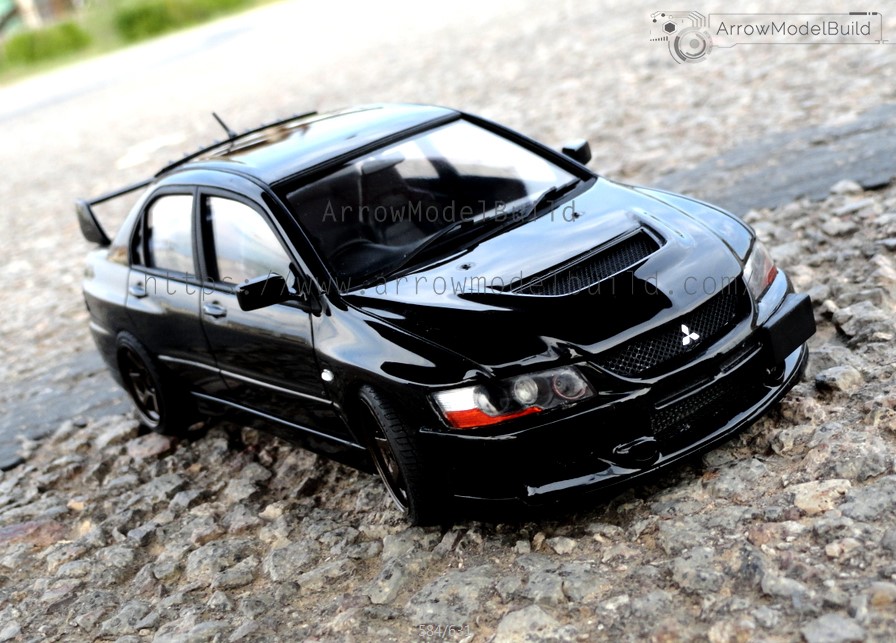 Picture of AeroModelBuild Mitsubishi Lancer Evolution IX EVO 9 (Black) Built & Painted Vehicle Car 1/24 Model Kit