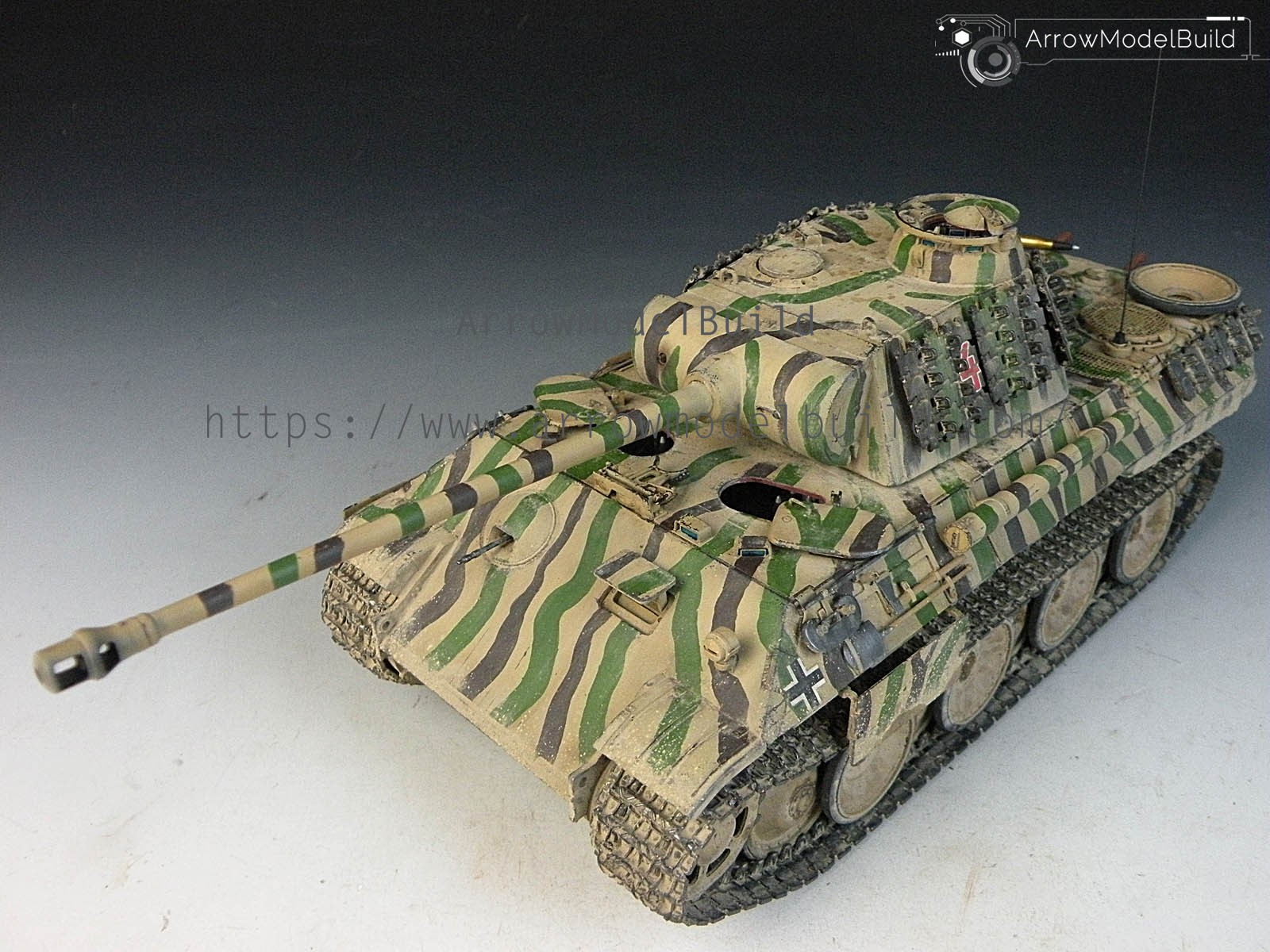 Picture of AeroModelBuild Panther A Tank Early Type (Full Interior) Built & Painted 1/35 Model Kit