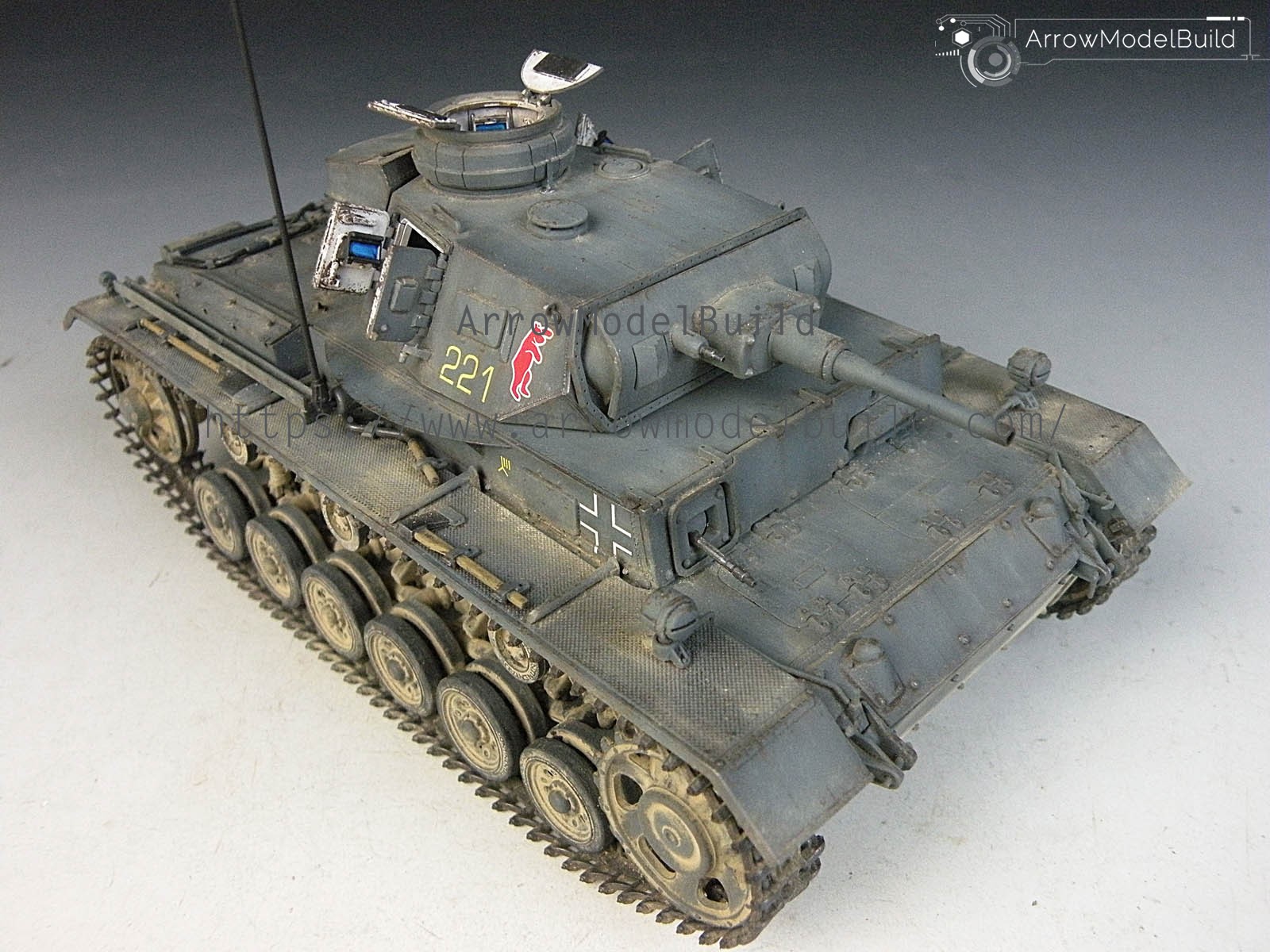Picture of AeroModelBuild Panzer III Tank Ausf. H Built & Painted 1/35 Model Kit