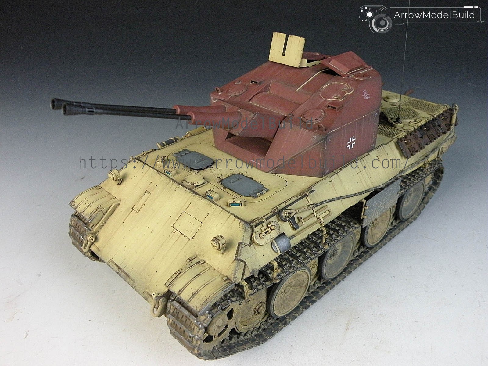 Picture of AeroModelBuild Flakpanzer V Coelian Tank Built & Painted 1/35 Model Kit