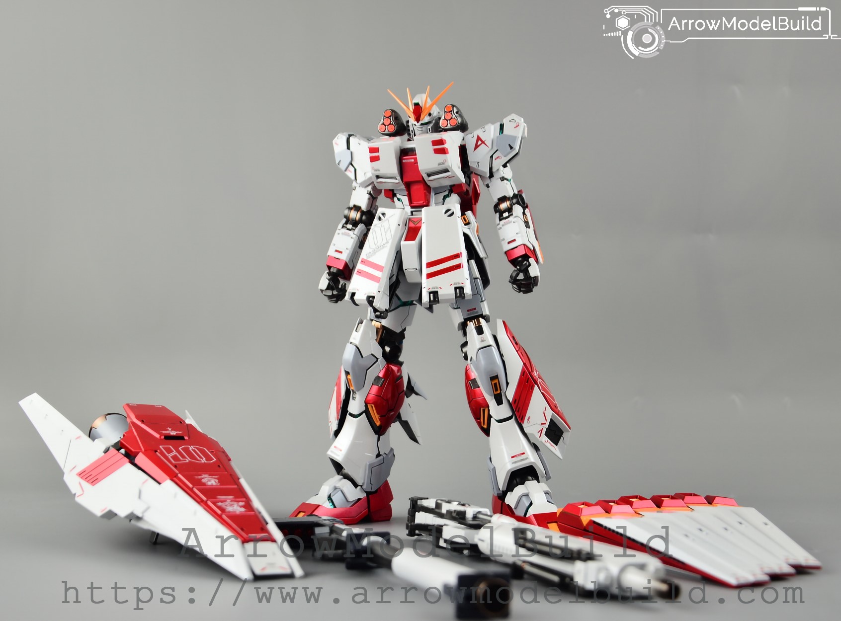 Picture of AeroModelBuild Nu Gundam HWS Ver.ka (Custom Metal Red) Built & Painted MG 1/100 Model Kit