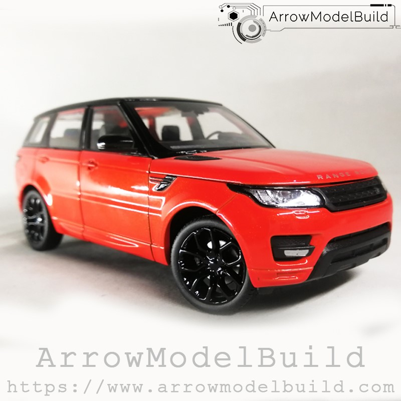 Picture of AeroModelBuild Land Rover Custom Color (Lanyun Orange) Black Wheel Edition Built  & Painted 1/24 Model Kit