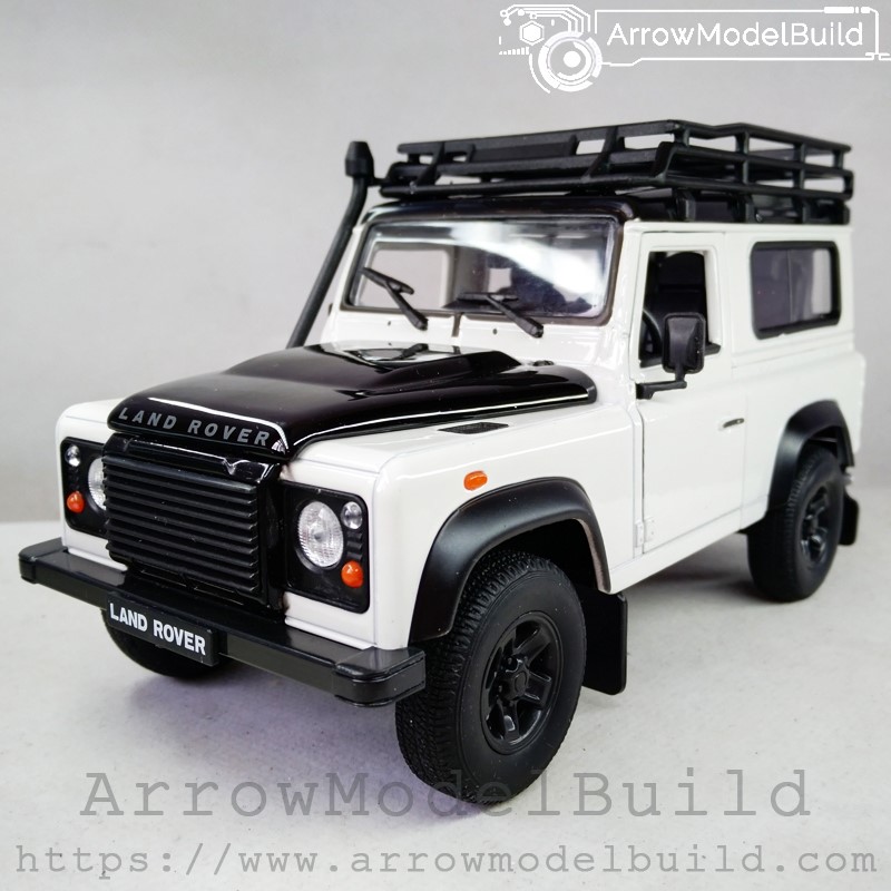 Picture of AeroModelBuild Land Rover Custom Color (Panda Color) With Luggage Rack Built & Painted 1/24 Model Kit