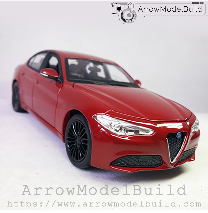 Picture of AeroModelBuild Alfa Romeo Giulia (Racing Red) Red and Black Wheels Edition Built & Painted 1/24 Model Kit