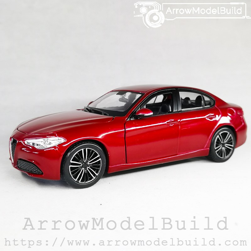 Picture of AeroModelBuild Alfa Romeo Giulia (Racing Red) Wheels Refined Version Built & Painted 1/24 Model Kit