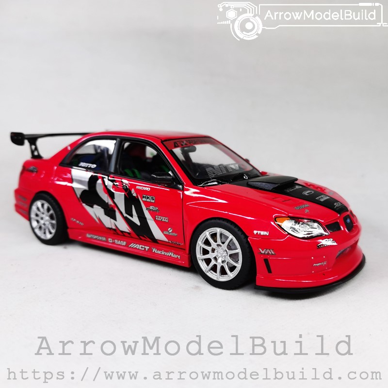 Picture of AeroModelBuild Subaru Impreza APR Racing Performance Original Red and Silver Wheel Version Built & Painted 1/24 Model Kit