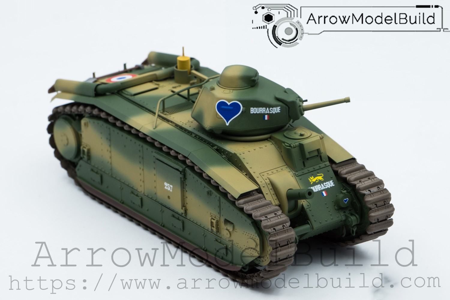 Picture of AeroModelBuild French Char B1 Bis Heavy Tank Built & Painted 1/35 Model Kit