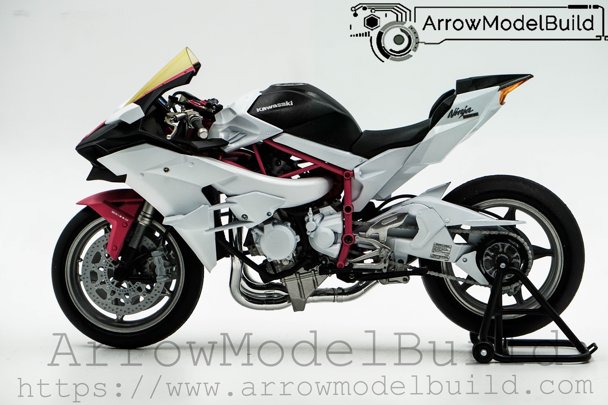 Picture of AeroModelBuild Tamiya Kawasaki Ninja Kamen Rider Built & Painted 1/12 Model Kit