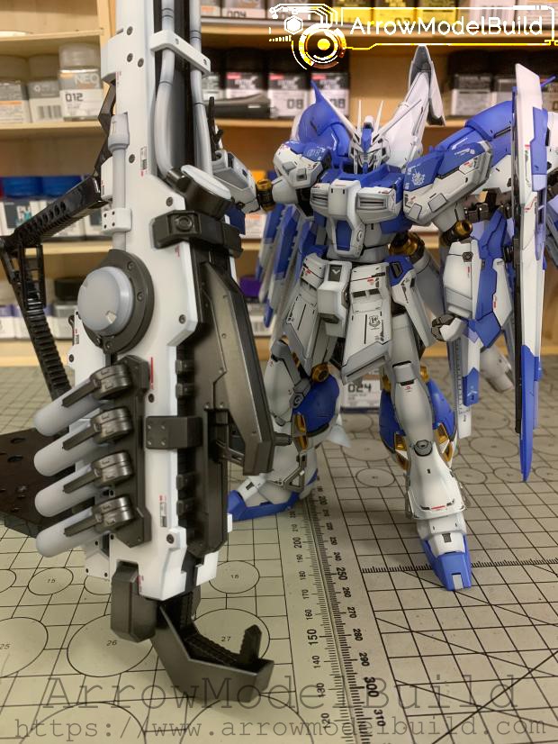 Picture of AeroModelBuild Hi Nu Gundam and Hyper Mega Bazooka Launcher Built & Painted RG 1/144 Model Kit