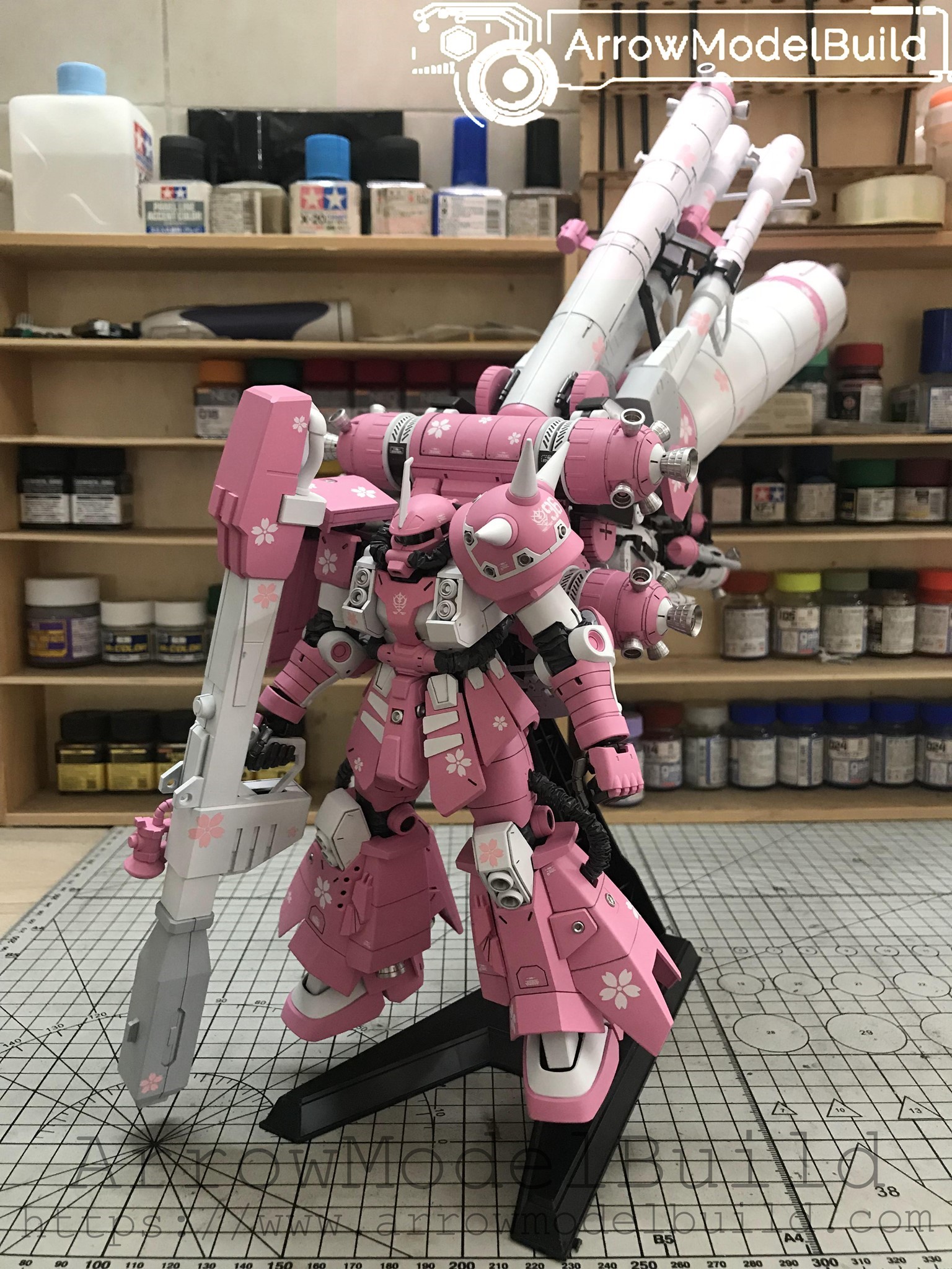 Picture of AeroModelBuild Psycho Zaku (Custom Pink) Built & Painted MG 1/100 Model Kit