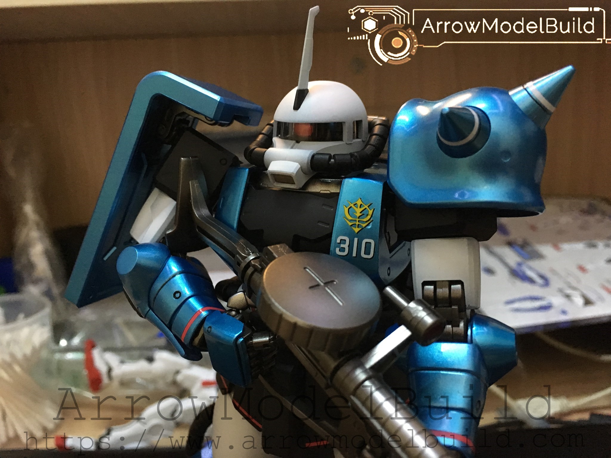 Picture of AeroModelBuild UMA Lightning's Zaku Hight Mobility Type (Metal Color) Built & Painted MG 1/100 Model Kit, Picture 8