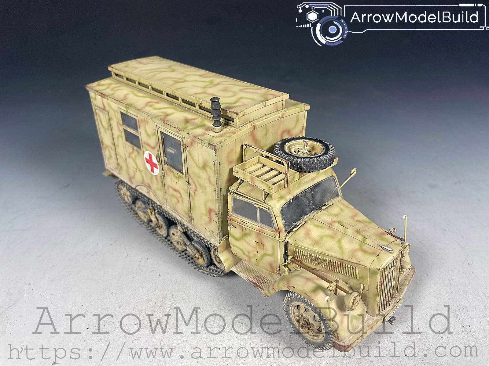 Picture of AeroModelBuild Maultier Army Ambulance Built & Painted 1/35 Model Kit