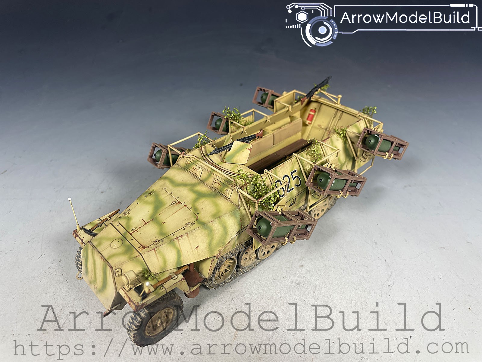 Picture of AeroModelBuild Sd.Kfz. 251 Armored Vehicle Missile Launcher Built & Painted 1/35 Model Kit