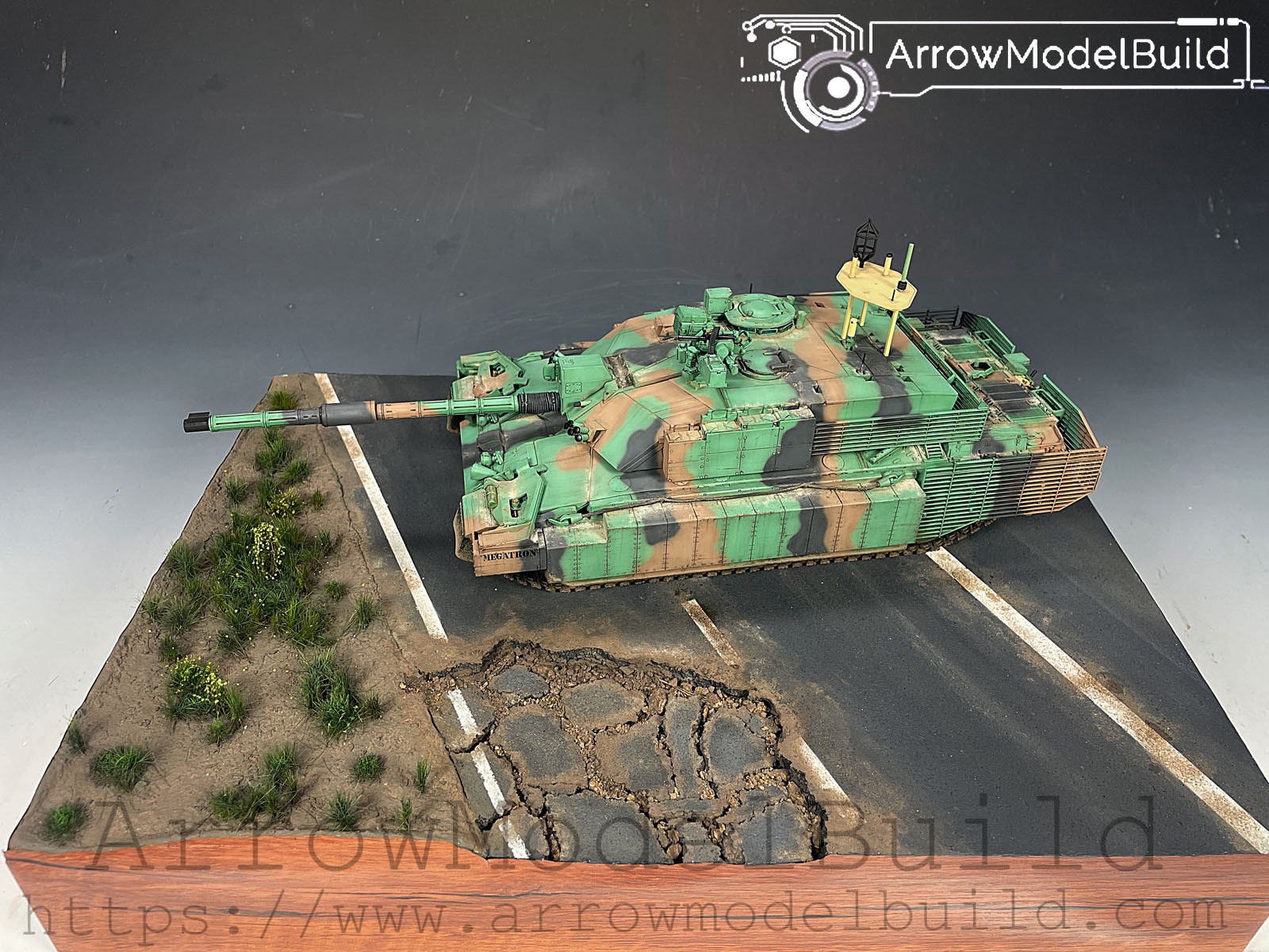 Picture of AeroModelBuild Challenger 2 Tank Scene Platform Built & Painted 1/35 Model Kit
