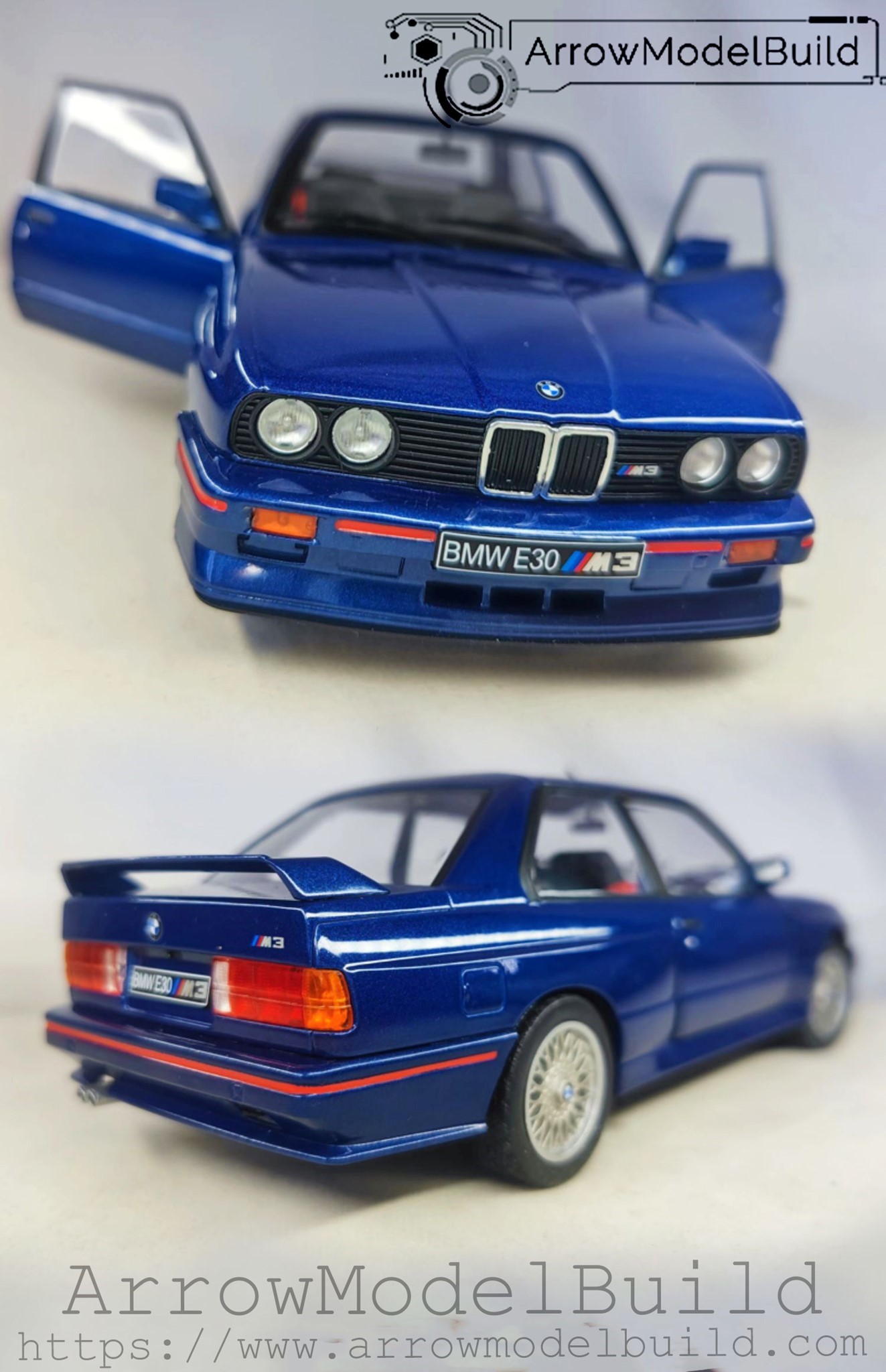 Picture of AeroModelBuild BMW M3 E30 (Mauritius Blue) Built & Painted 1/18 Model Kit