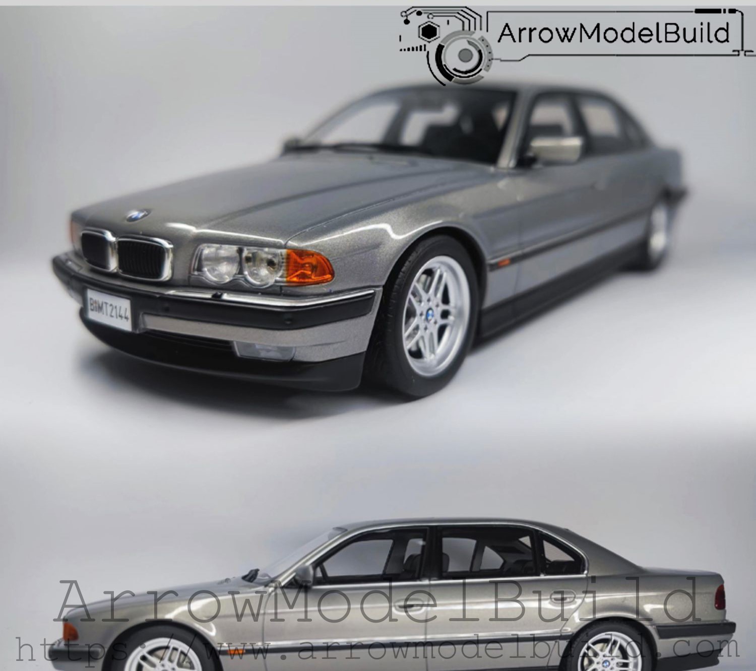 Picture of AeroModelBuild BMW 730i (Aspen Populus Silver) Built & Painted 1/18 Model Kit