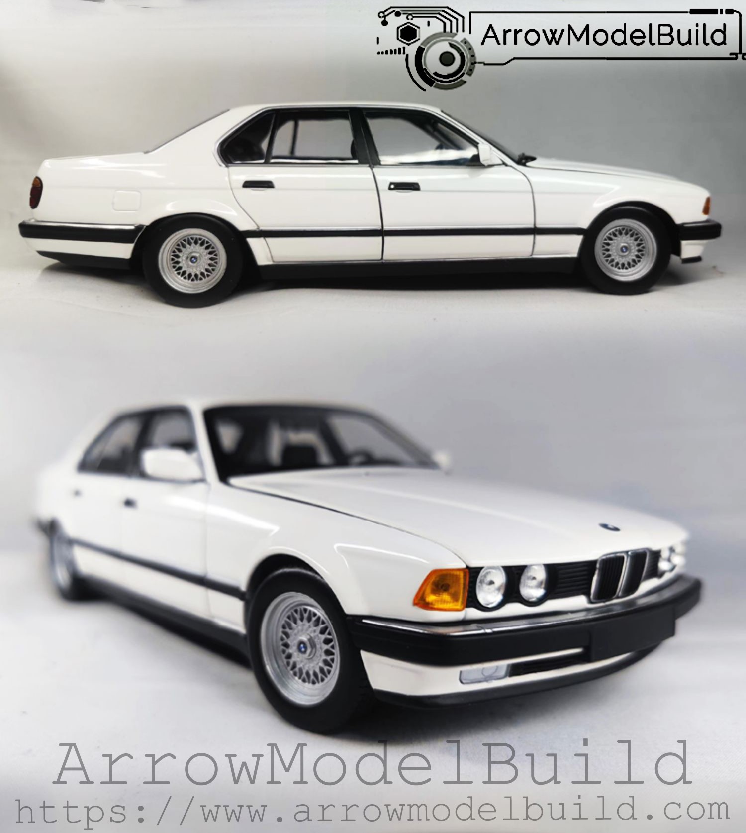 Picture of AeroModelBuild BMW 730i (Gloss White) Built & Painted 1/18 Model Kit