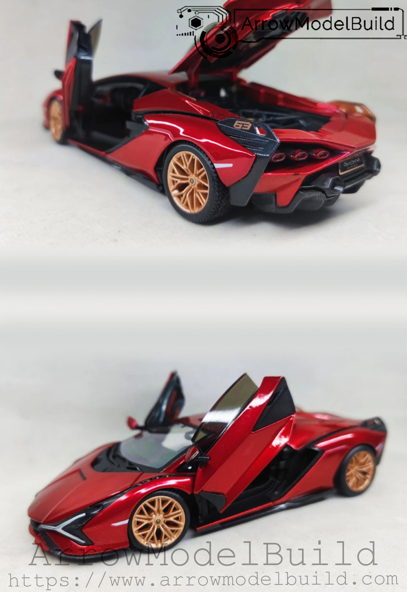 Picture of AeroModelBuild Lamborghini Sián FKP 37 (Red) Built & Painted 1/24 Model Kit