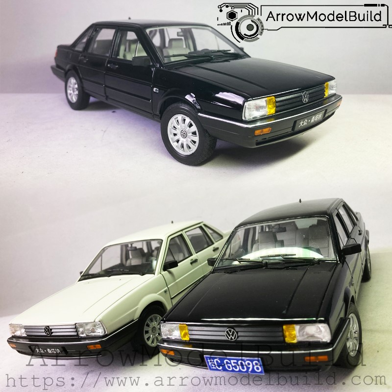 Picture of AeroModelBuild Volkswagen Santana Poussin Jetta (Bright Black) Built & Painted Vehicle Car 1/18 Model Kit