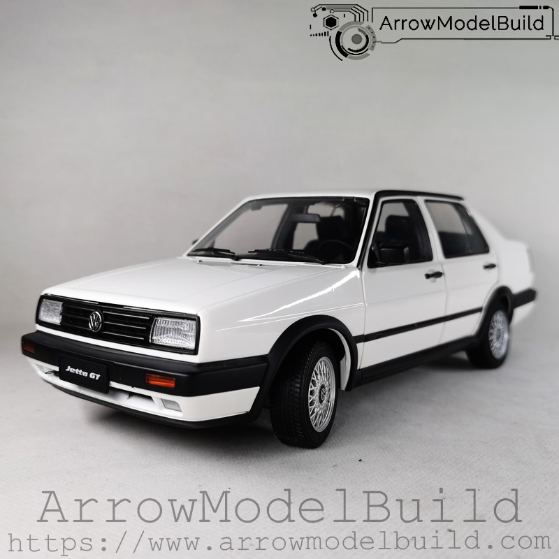 Picture of AeroModelBuild Volkswagen Santana Poussin Jetta (Candy White) Built & Painted Vehicle Car 1/18 Model Kit
