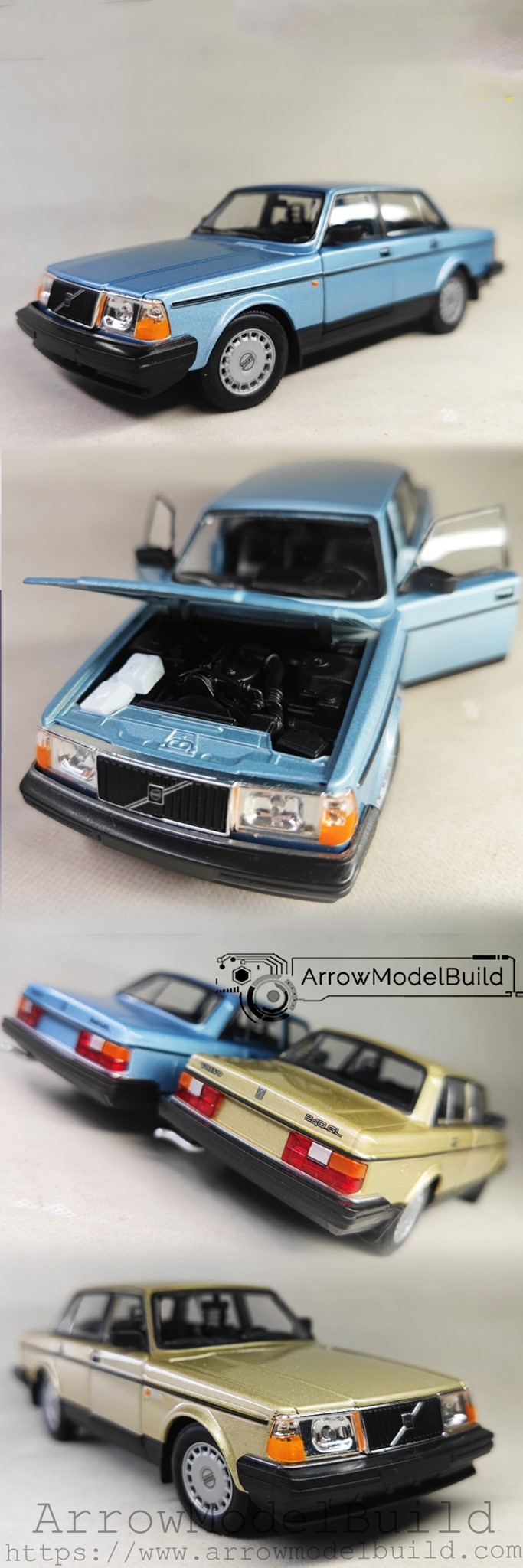 Picture of AeroModelBuild Volvo 240GL (Champagne Gold) Built & Painted 1/24 Model Kit