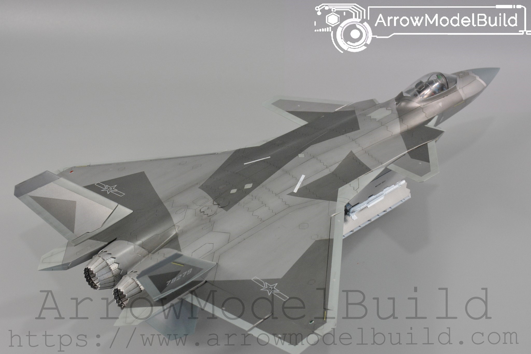 Picture of AeroModelBuild J-20 Stealth Aircraft Fighter Built & Painted 1/72 Model Kit